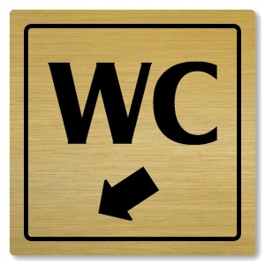 WC vlevo dolů, 100x100mm, zlatá, Arizona